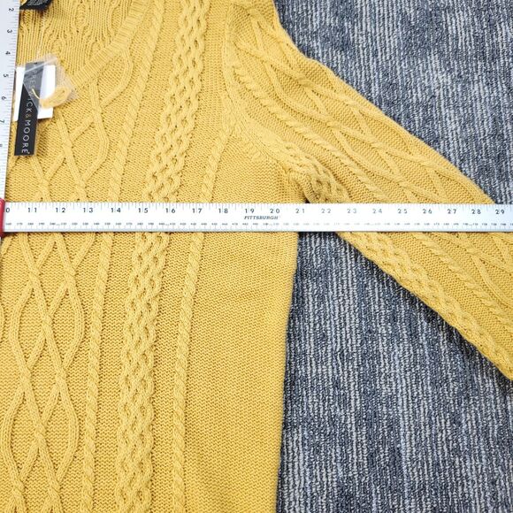 Preswick & Moore Sweater Womens Size XL Pullover Yellow Cable Knit V Neck NWT - Picture 6 of 9